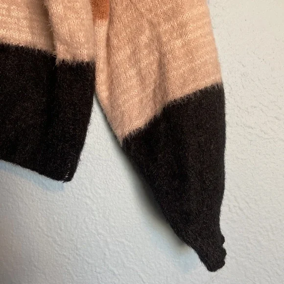 Princess Polly Women's Size S/M Striped Knit Pullover Sweater Brown Tan Black - Picture 3 of 10